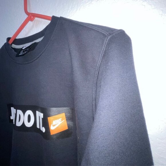 Vintage Nike Just Do It Graphic Pullover Crewneck Sweatshirt Men’s S Black Logo - Picture 3 of 6